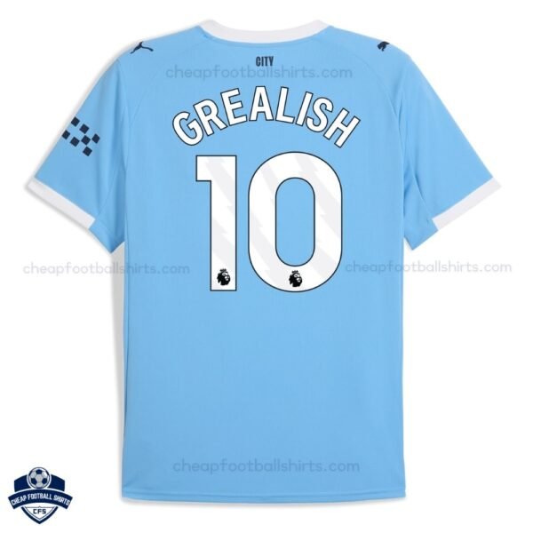 Manchester City GREALISH 10 Home Men Cheap Football Shirts 2025/26 - Back View