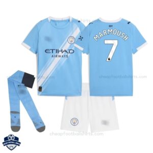 Manchester City MARMOUSH 7 Home Kids Cheap Football Kit 2025/26 - overview