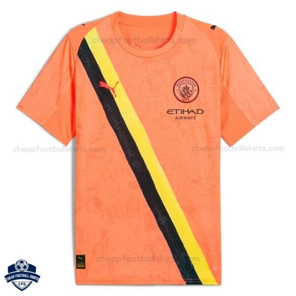 Manchester City Orange KidSuper Men Cheap Football Shirts 2025/26 - Front View
