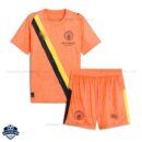 Manchester City Orange KidSuper Kids Cheap Football Kit 2025/26- front view