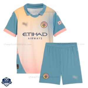 Manchester City ‘Definitely City’ Kids Cheap Football Kit 2024/25 - Front View