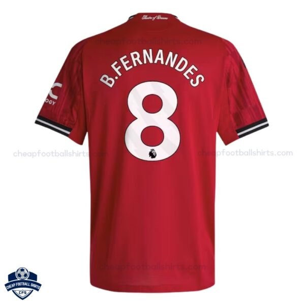 Manchester United B.FERNANDES 8 Home Cheap Football Shirts 2025/26 - Back View