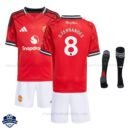Manchester United B.FERNANDES 8 Home Kids Cheap Football Kit 2025/26 - Overview