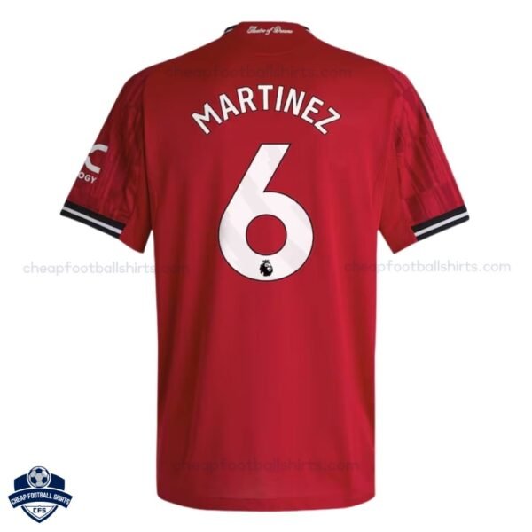 Manchester United L.MARTINEZ 6 Home Cheap Football Shirts 2025/26 - Back View