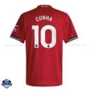 Manchester United M.CUNHA 10 Home Cheap Football Shirts 2025/26 - Back View