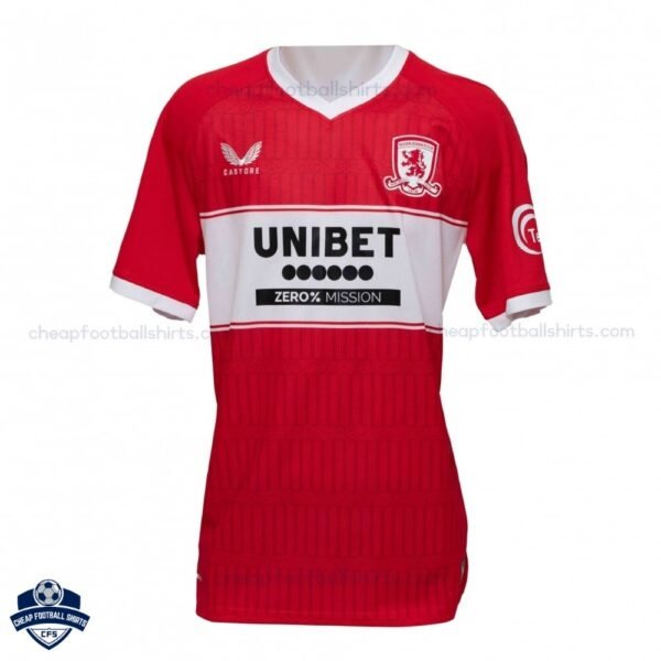 Middlesbrough Home Cheap Football Shirts 2025/26 - Front View