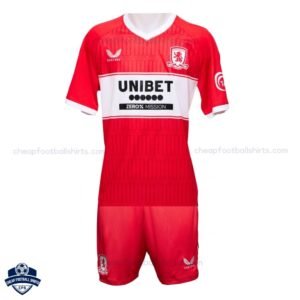 Middlesbrough Home Kids Cheap Football Kit 2025/26 - Front View