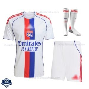 Olympique Lyonnais Home Kids Football Kit 25/26 - Front View