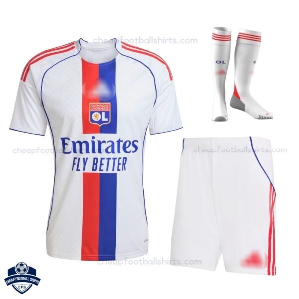 Olympique Lyonnais Home Kids Football Kit 25/26 - Front View