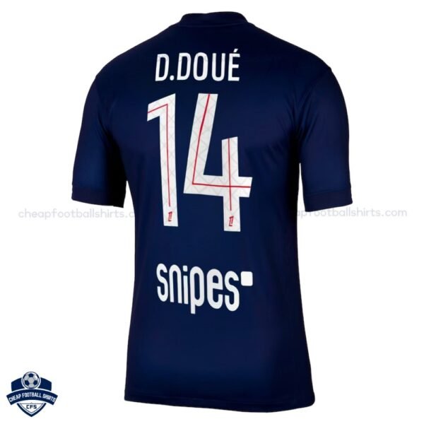 PSG D.Doue 14 Home Cheap Football Shirts 2025/26 - Back View
