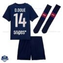 PSG D.Doue 14 Home Kids Cheap Football Kit 2025/26 - Back View