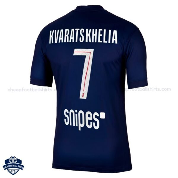 PSG KRAVATSKHELIA 7 Home Cheap Football Shirts 2025/26 - Back View