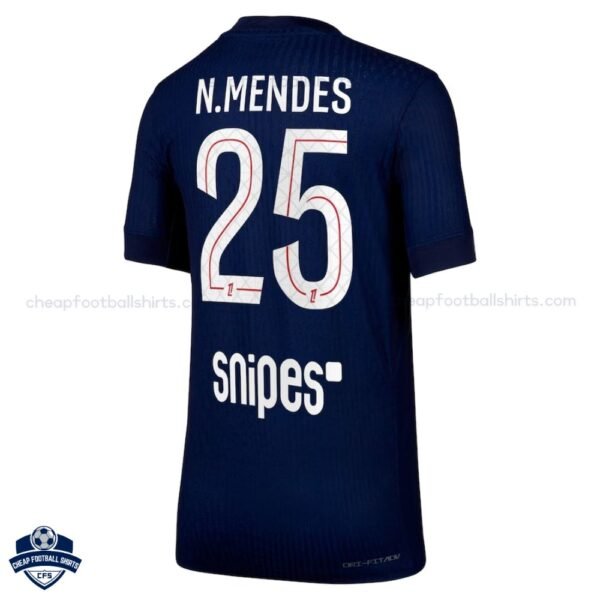 PSG N.MENDES 25 Home Cheap Football Shirts 2025/26 - Back View