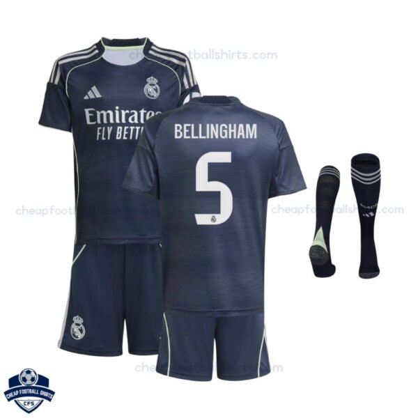 Real Madrid Away Kids Football Kit 25/26 BELLINGHAM 5