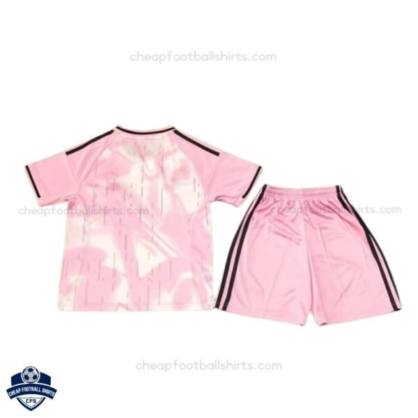 Real Madrid Pink Special Edition Kids Cheap Football Kit 2025/26 - Back View