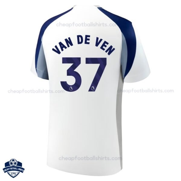 Tottenham Hotspur VAN DE VEN 37 Home Cheap Football Shirts 2025/26 - Back view