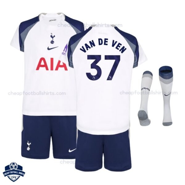 Tottenham Hotspur VAN DE VEN 37 Home Kids Cheap Football Kit 2025/26 - Overview