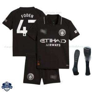 Manchester City Away Kids Football Kit 25/26 FODEN 47 - overview