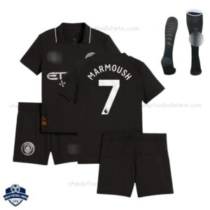Manchester City Away Kids Football Kit 25/26 MARMOUSH 7 - overview