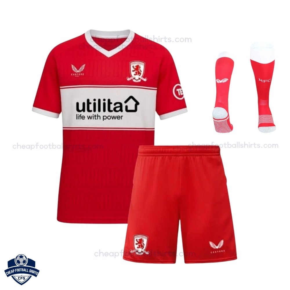 Middlesbrough Home Kids Football Kit 25/26