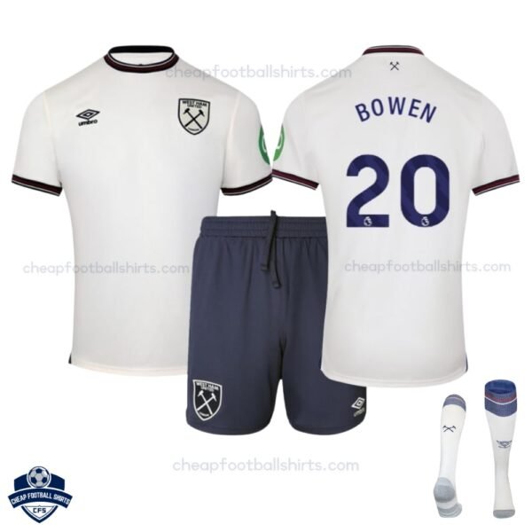 West Ham United Away Kids Football Kit 25/26 BOWEN 20