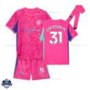 Manchester City EDERSON M. 31 Pink Goalkeeper Kids Cheap Football Kit 2025/26 - Overview