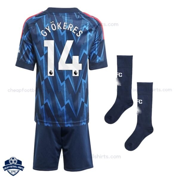 Arsenal GYÖKERES 14 Away Kids Cheap Football Kit 2025/26_Back View
