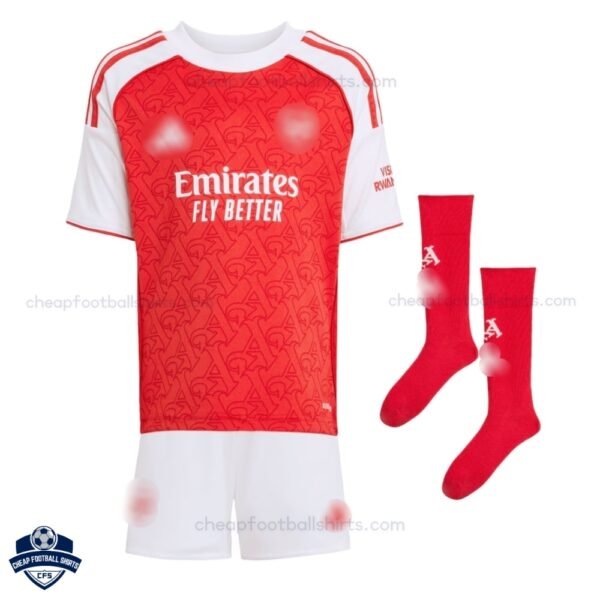 Arsenal GYÖKERES 14 Home Kids Cheap Football Kit 2025/26_Front View