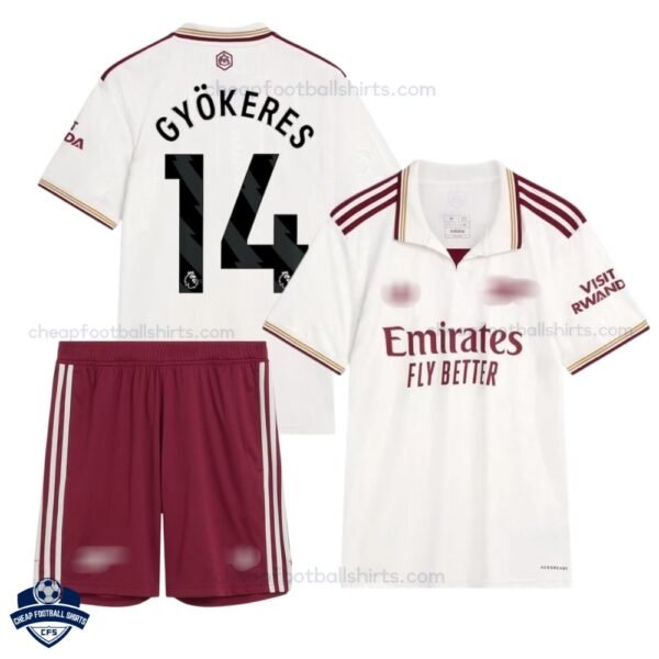 Arsenal GYÖKERES 14 Third Kids Cheap Football Kit 2025/26_Overview