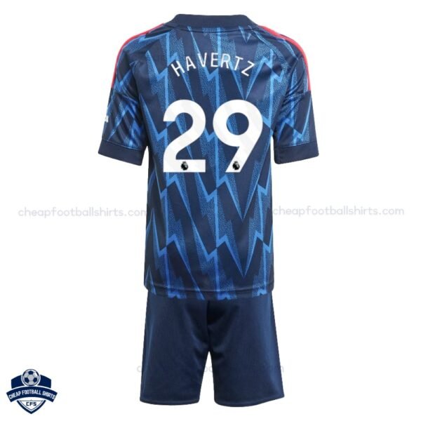 Arsenal Away Kids Football Kit 25/26 HAVERTZ 29 - Back View