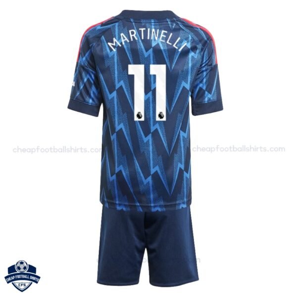 Arsenal Away Kids Football Kit 25/26 MARTINELLI 11 - Back View