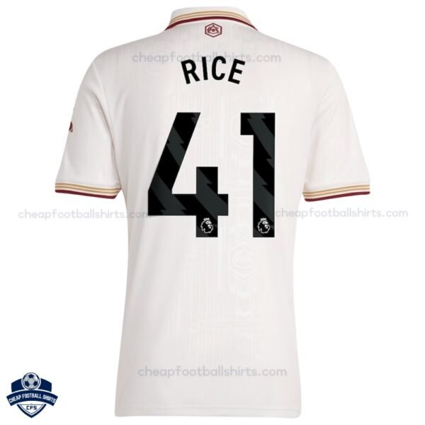 Arsenal Third Men Football Shirt 25/26 RICE 41 - Back View