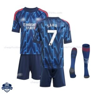 Arsenal Away Kids Football Kit 25/26 SAKA 7 - Overview with socks
