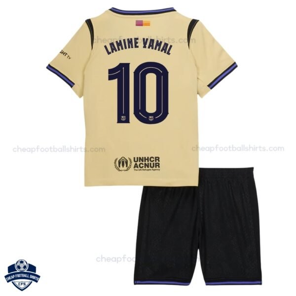 Barcelona LAMINE YAMAL 10 Away Kids Cheap Football Kit 2025/26_Back View