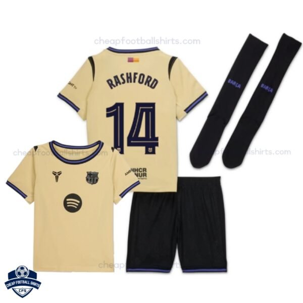 Barcelona RASHFORD 14 Away Kids Cheap Football Kit 2025/26_Overview