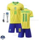 Brazil Home Kids Football Kit 24/25 RAPHINHA 11 with socks