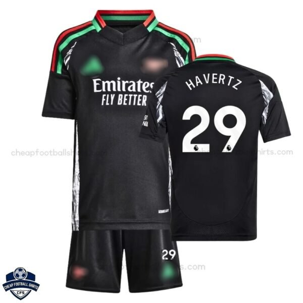 Arsenal Away Kid Kit 2024/25 Harvertz 29 - Back View