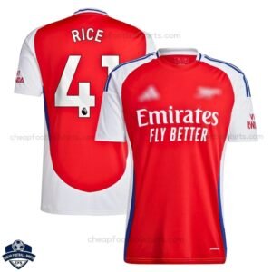 Arsenal Home Men Football Shirt 24/25 RICE 41 - Front View