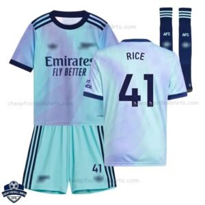 Arsenal RICE 41 Third Kids Football Kit 24/25 - Front View