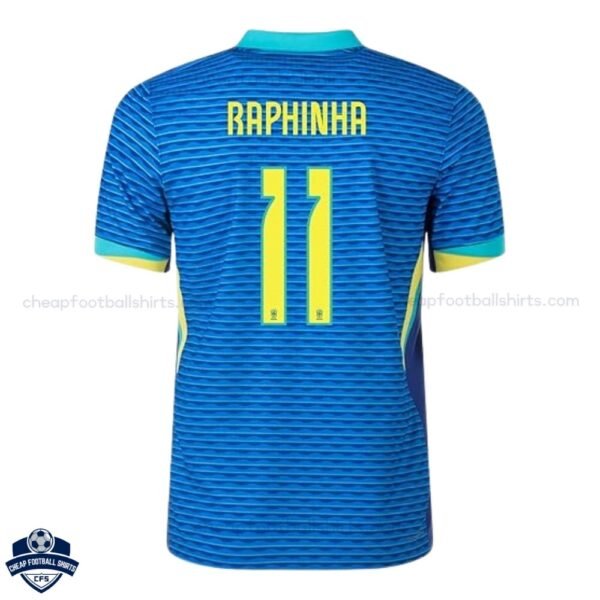 Brazil Away Men Football Shirt 24/25 RAPHINHA 11 - Back View