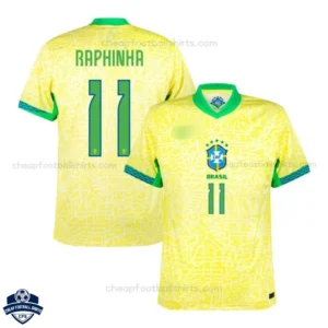 Brazil Home Men Football Shirt 24/25 RAPHINHA 11