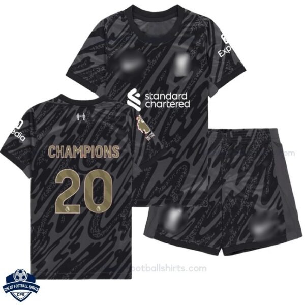 Liverpool Champions 20 Goalkeeper Kids Football Kit 24/25 - Over View