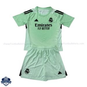 Real Madrid Green Goalkeeper Kids Football Kit 25/26 - front view