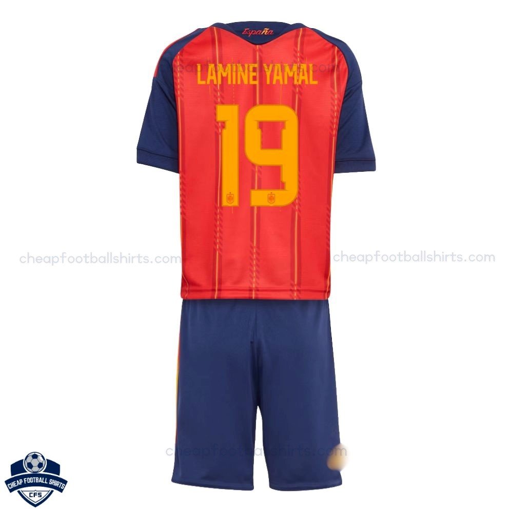 Spain World Cup Home Kids Football Kit 2026 LAMINE YAMAL 19 - back view