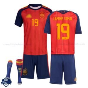 Spain World Cup Home Kids Football Kit 2026 LAMINE YAMAL 19 with socks