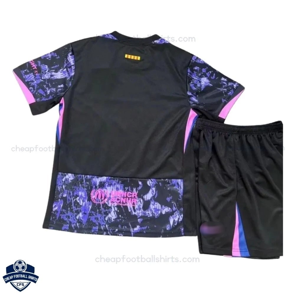 Barcelona Purple Black Special Edition Kids Football Kit 25/26 - back view