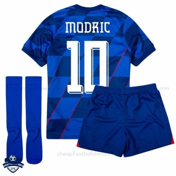 Croatia MODRIĆ 10 Away Kids Cheap Football Kit 2024/25_Back View