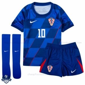 Croatia MODRIĆ 10 Away Kids Cheap Football Kit 2024/25_Front View