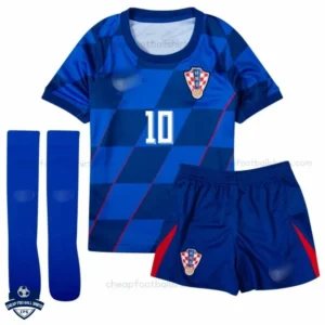 Croatia MODRIĆ 10 Away Kids Cheap Football Kit 2024/25_Front View