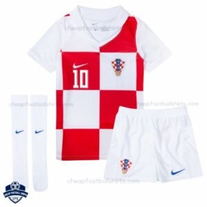 Croatia MODRIĆ 10 Home Kids Cheap Football Kit 2024/25_Front View